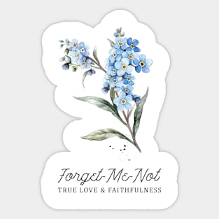 Forget Me Not Flower & Quotation Sticker